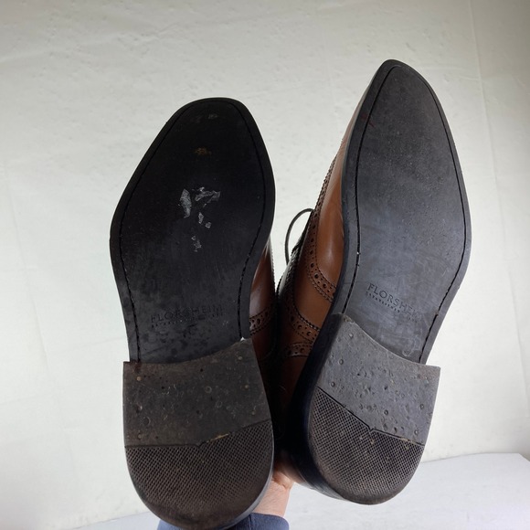 Florsheim Mens Brown Leather Wingtip Oxford Dress Shoes Size 9.5 Formal Dress